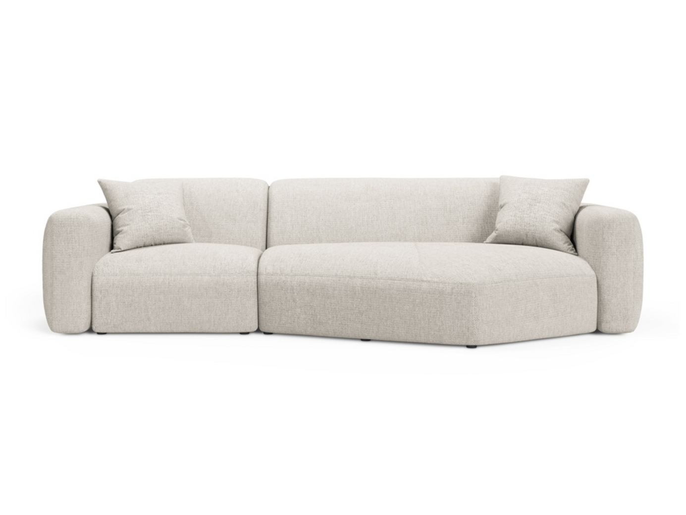Cosmopolitan Design høyrevendt modulhjørnesofa, "Strino", 3-seter, 308 × 136 × 78 cm, Sorella, svarte plastben
