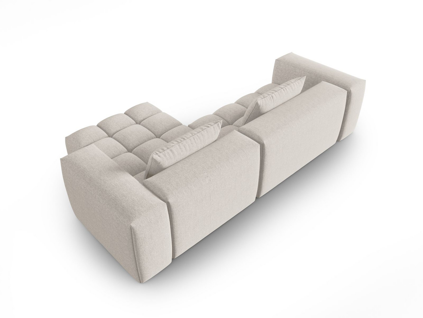 Cosmopolitan Design høyrevendt modulhjørnesofa, "Verona", 3-seter, 260 × 145 × 70 cm, Sorella, svarte plastben
