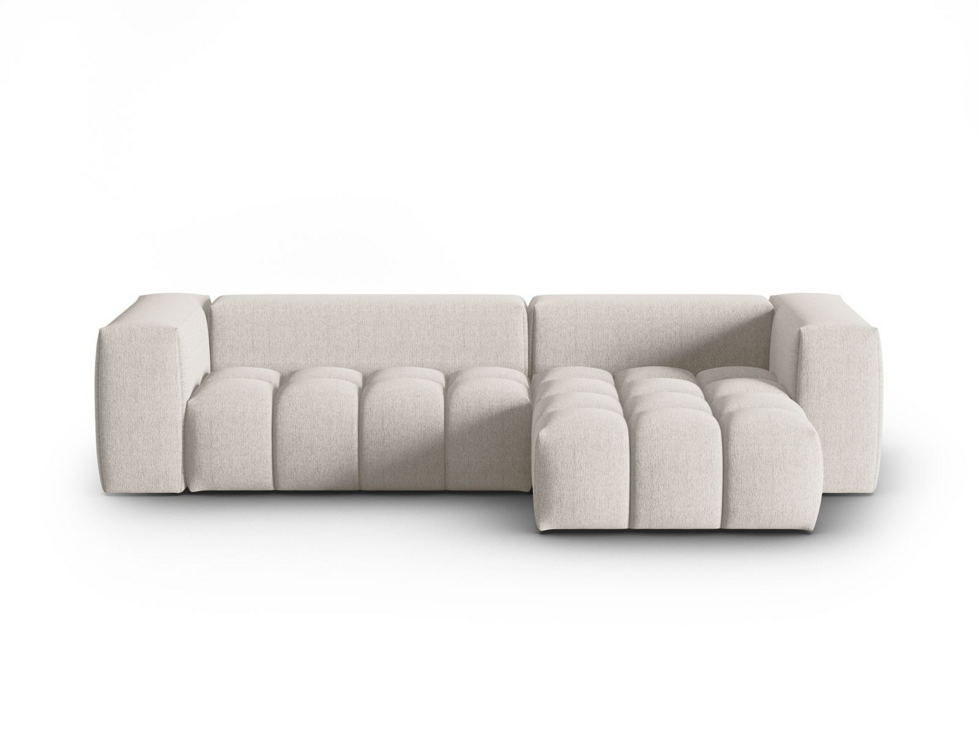 Cosmopolitan Design høyrevendt modulhjørnesofa, "Verona", 3-seter, 260 × 145 × 70 cm, Sorella, svarte plastben