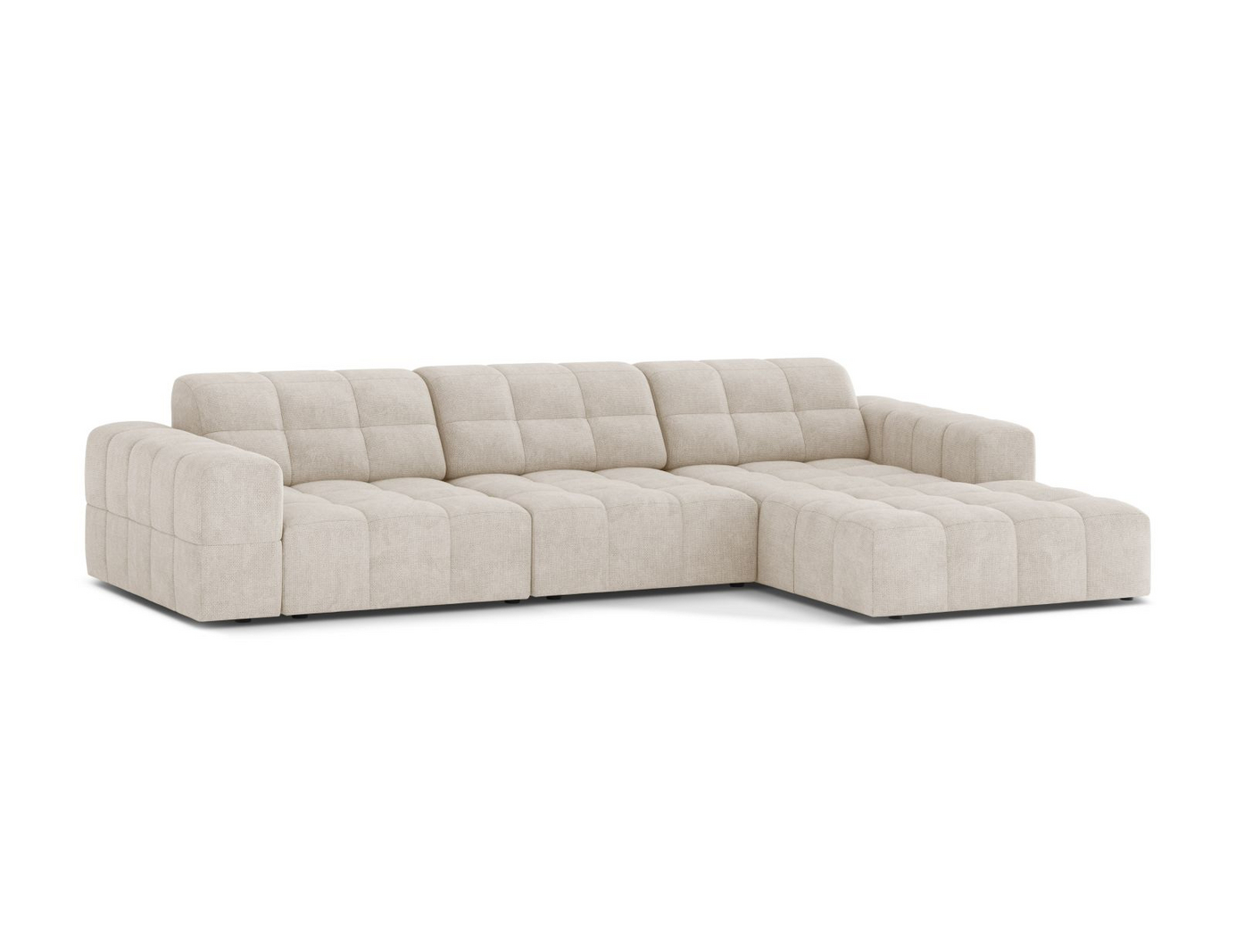 Cosmopolitan Design høyrevendt hjørnesofa, "Chicago", 4-seter, 294 × 167 × 78 cm, Eden 10, svarte plastben
