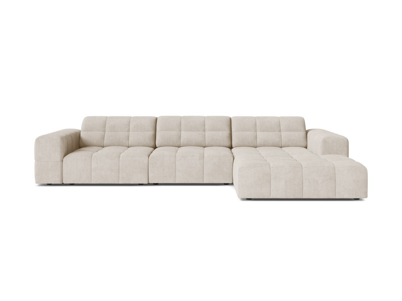 Cosmopolitan Design høyrevendt hjørnesofa, "Chicago", 4-seter, 294 × 167 × 78 cm, Eden 10, svarte plastben