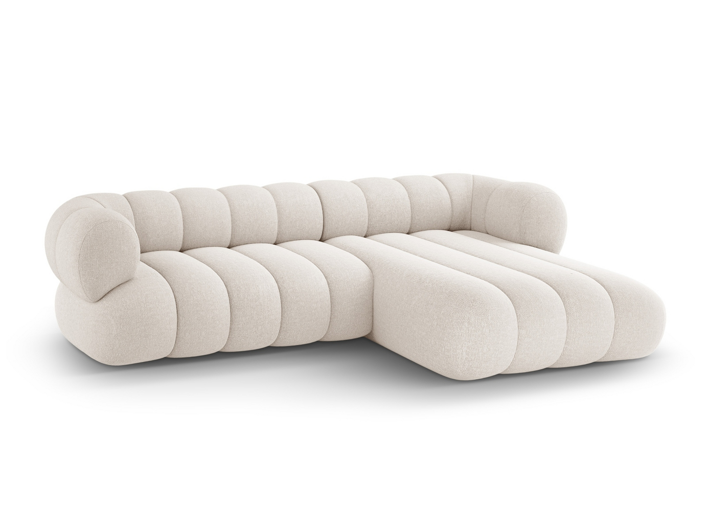 Cosmopolitan Design høyrevendt hjørnesofa, "Koge", 5-seter, 270 × 165 × 70 cm, Eden 10, svarte plastben