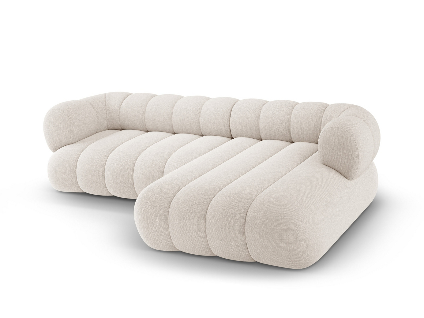 Cosmopolitan Design høyrevendt hjørnesofa, "Koge", 5-seter, 270 × 165 × 70 cm, Eden 10, svarte plastben