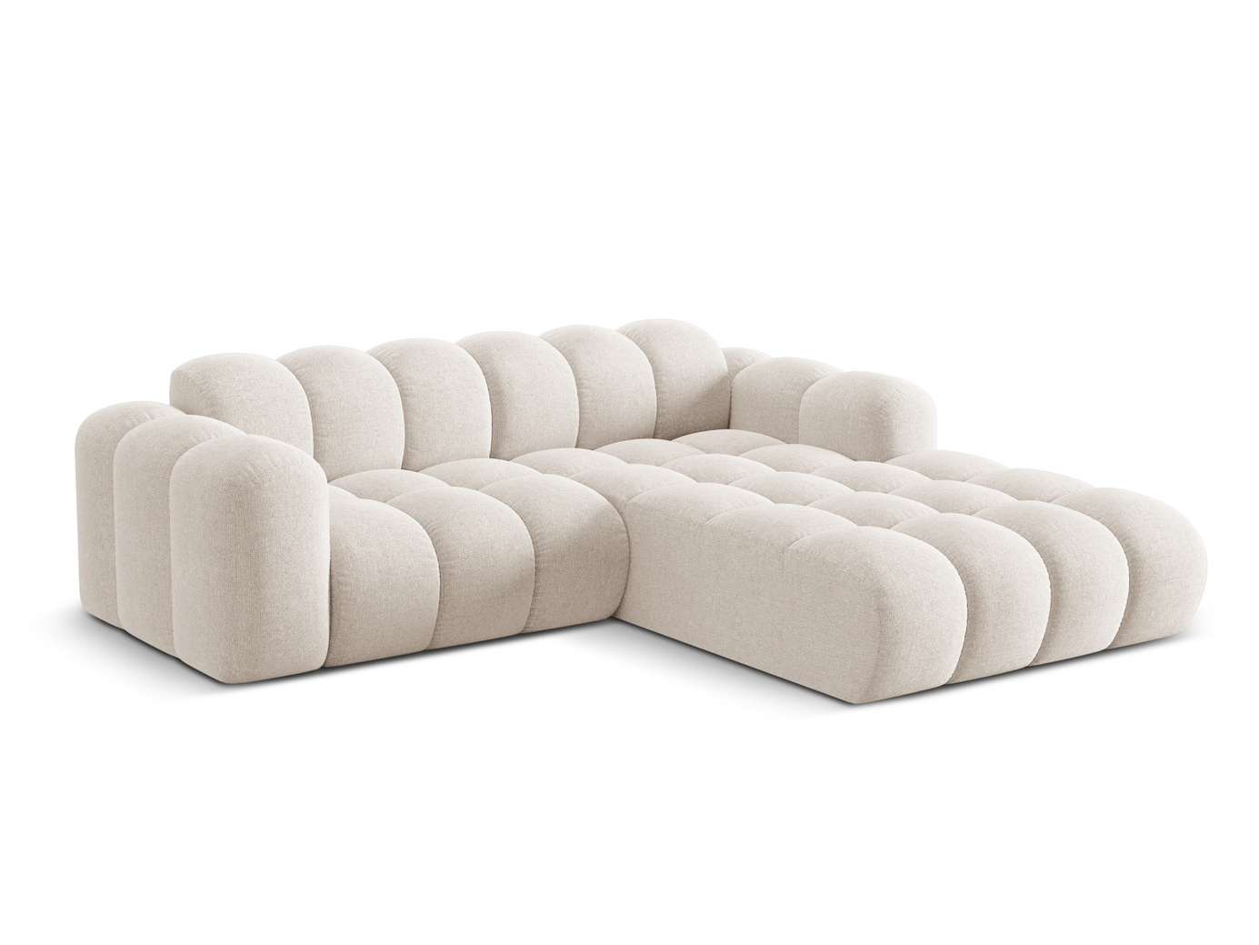 Cosmopolitan Design høyrevendt hjørnesofa, "Treno", 3-seter, 240 × 184 × 70 cm, Eden 10, svarte plastben