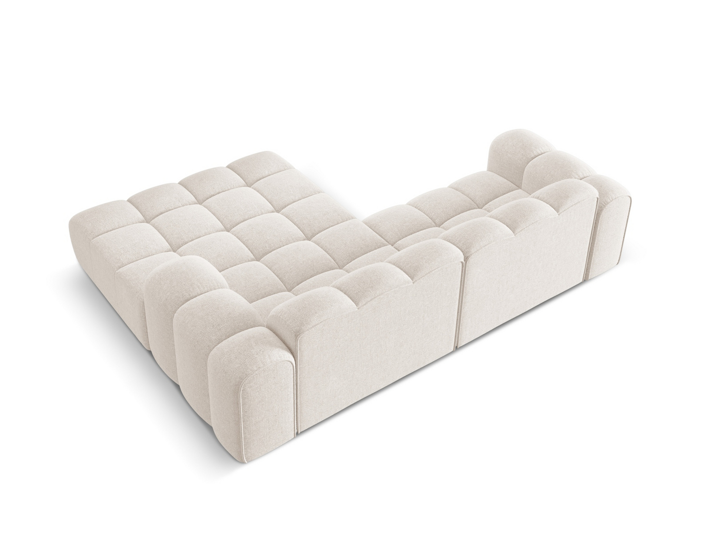 Cosmopolitan Design høyrevendt hjørnesofa, "Treno", 3-seter, 240 × 184 × 70 cm, Eden 10, svarte plastben