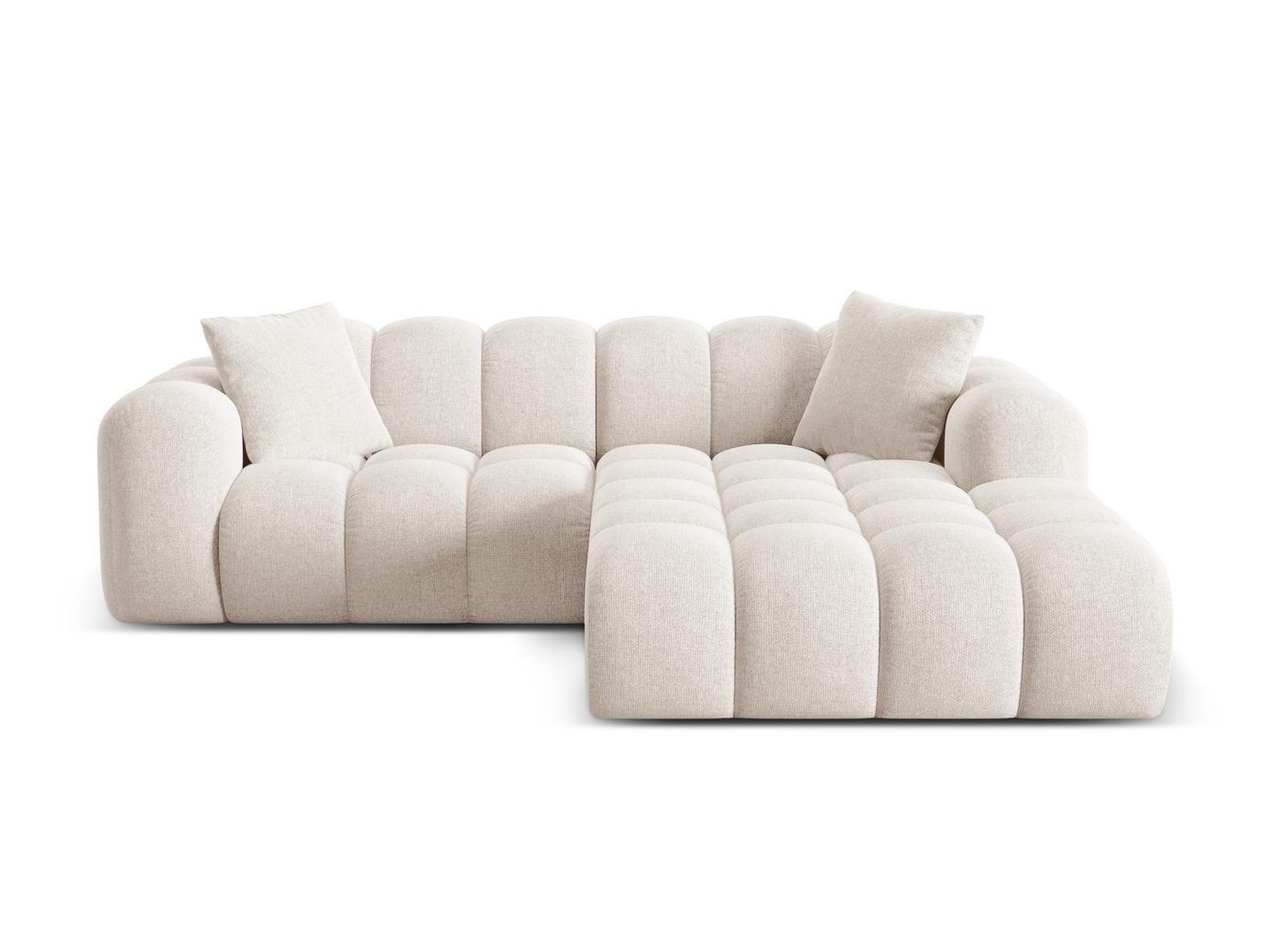 Cosmopolitan Design høyrevendt hjørnesofa, "Treno", 3-seter, 240 × 184 × 70 cm, Eden 10, svarte plastben