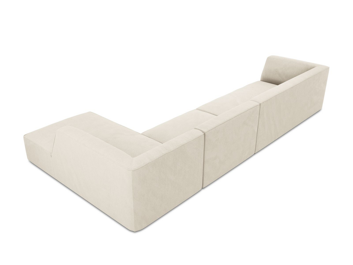 Cosmopolitan Design høyrevendt modulhjørnesofa, "Siena", 5-seter, 366 × 180 × 69 cm, Scala, svarte plastben