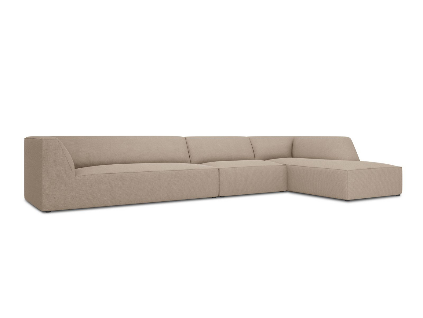 Cosmopolitan Design høyrevendt modulhjørnesofa, "Siena", 5-seter, 366 × 180 × 69 cm, Ottawa, svarte plastben