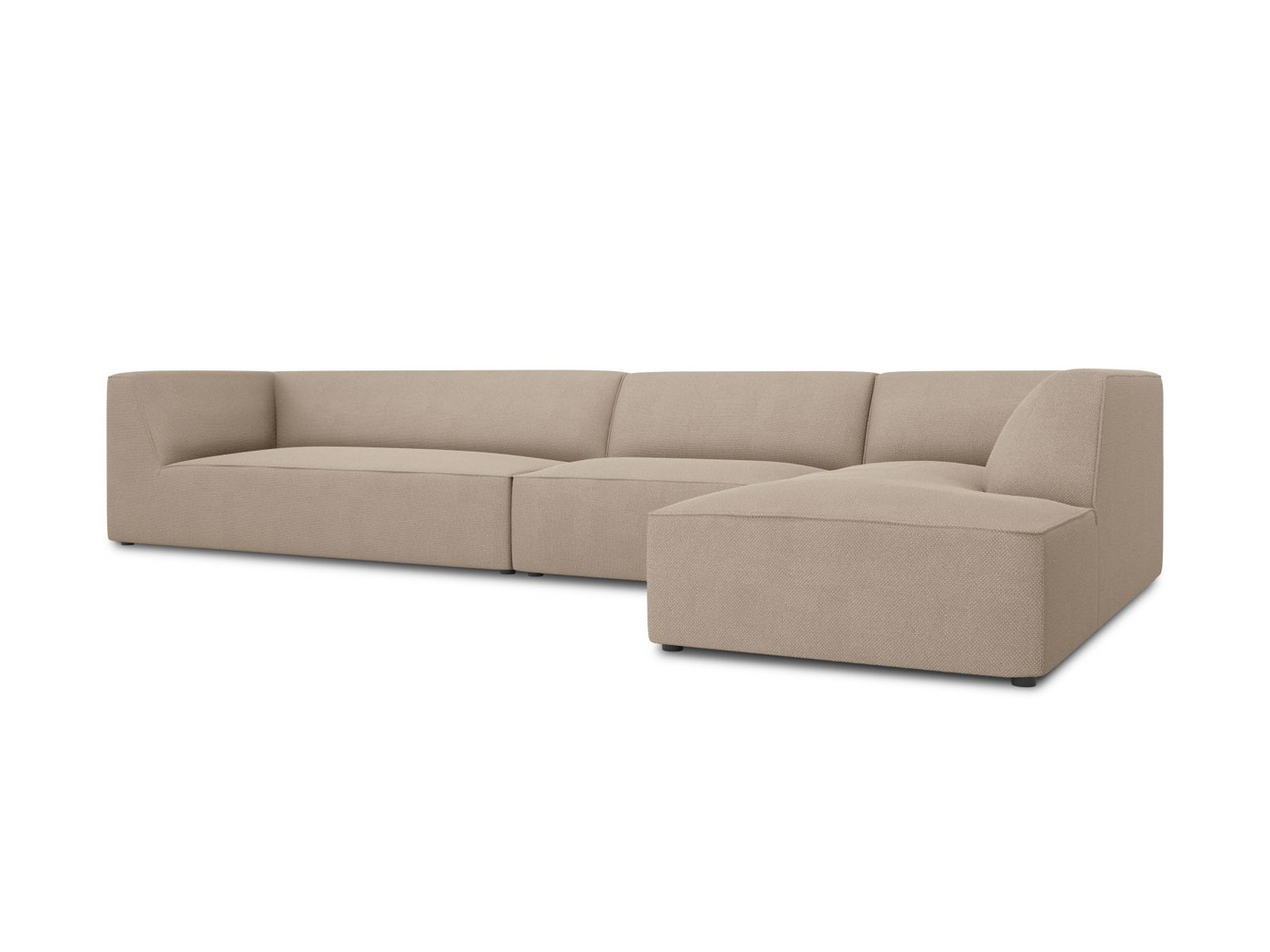 Cosmopolitan Design høyrevendt modulhjørnesofa, "Siena", 5-seter, 366 × 180 × 69 cm, Ottawa, svarte plastben