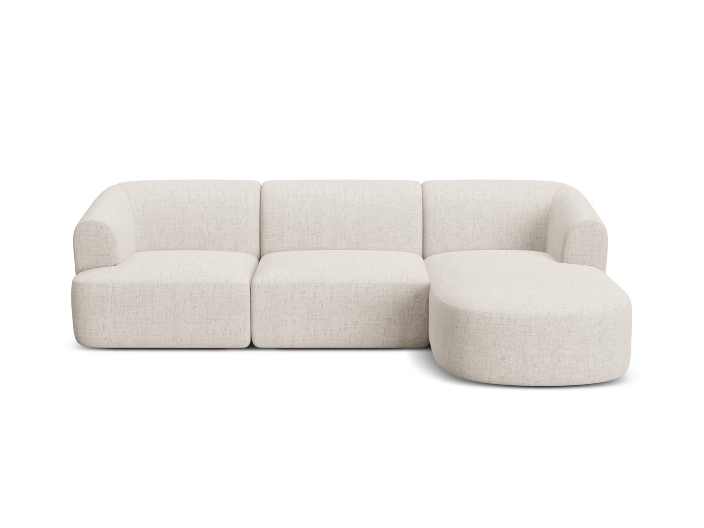 Cosmopolitan Design høyrevendt modulhjørnesofa, "Campi", 4-seter, 256 × 156 × 70 cm, Moly, svarte plastben