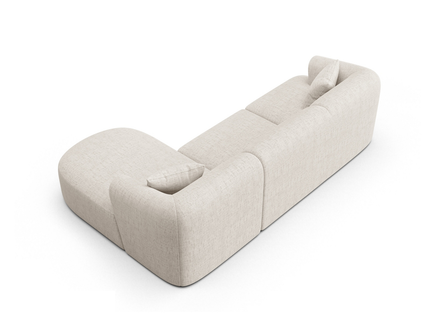 Cosmopolitan Design høyrevendt modulhjørnesofa, "Campi", 4-seter, 256 × 156 × 70 cm, Moly, svarte plastben