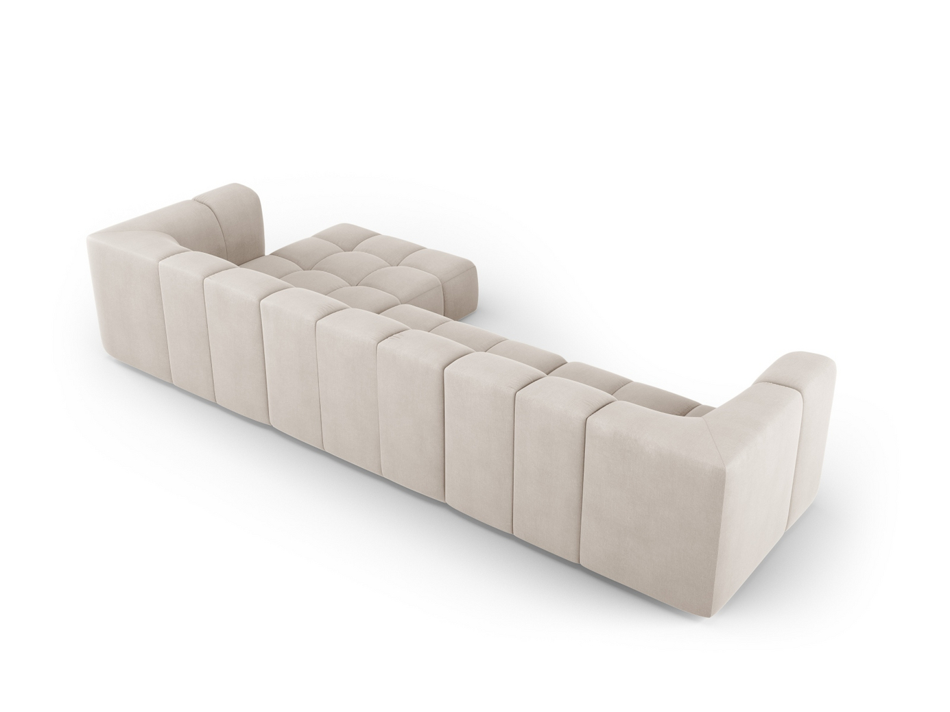 Cosmopolitan Design høyrevendt modulhjørnesofa, "Moritz", 5-seter, 316 × 160 × 70 cm, Rebel, svarte plastben