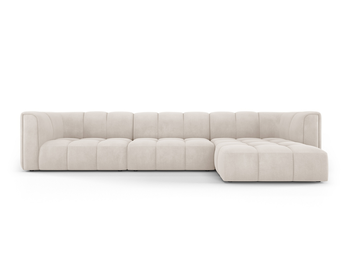 Cosmopolitan Design høyrevendt modulhjørnesofa, "Moritz", 5-seter, 316 × 160 × 70 cm, Rebel, svarte plastben