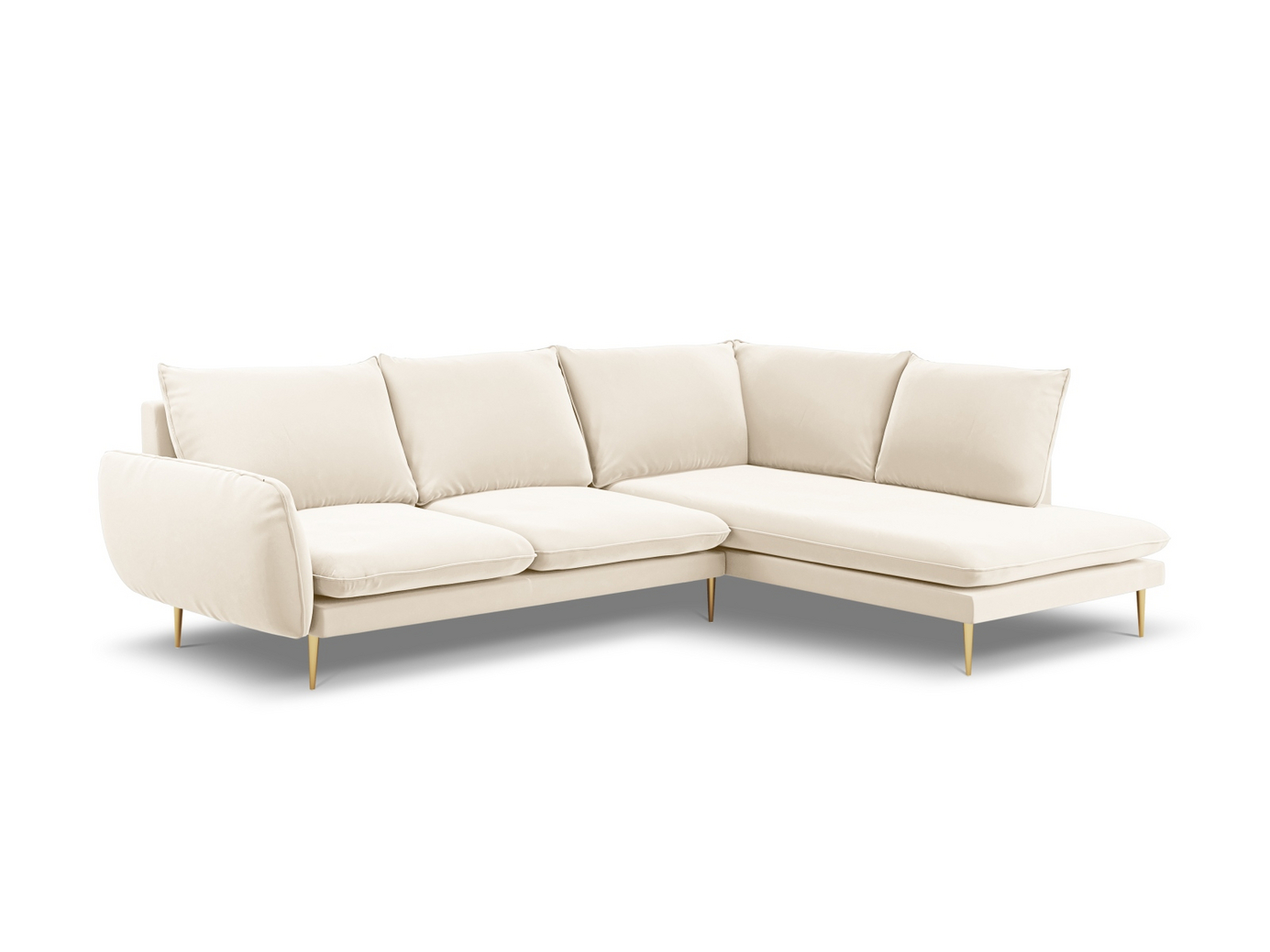 Cosmopolitan Design høyrevendt fløyelshjørnesofa, 