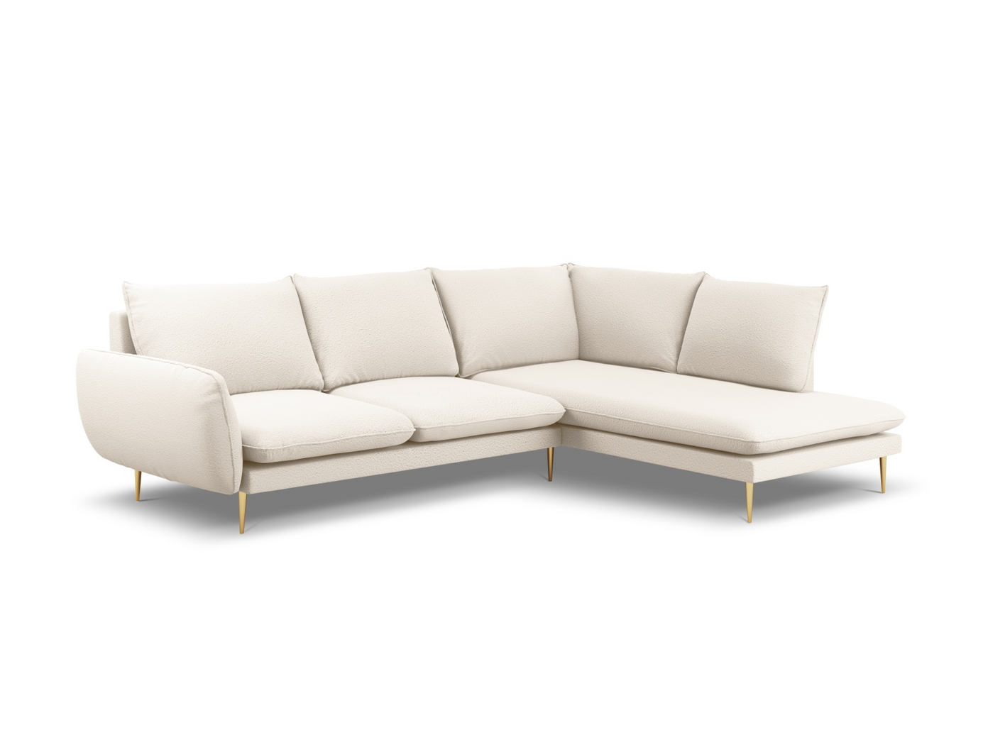 Cosmopolitan Design høyrevendt bouclé-hjørnesofa, 