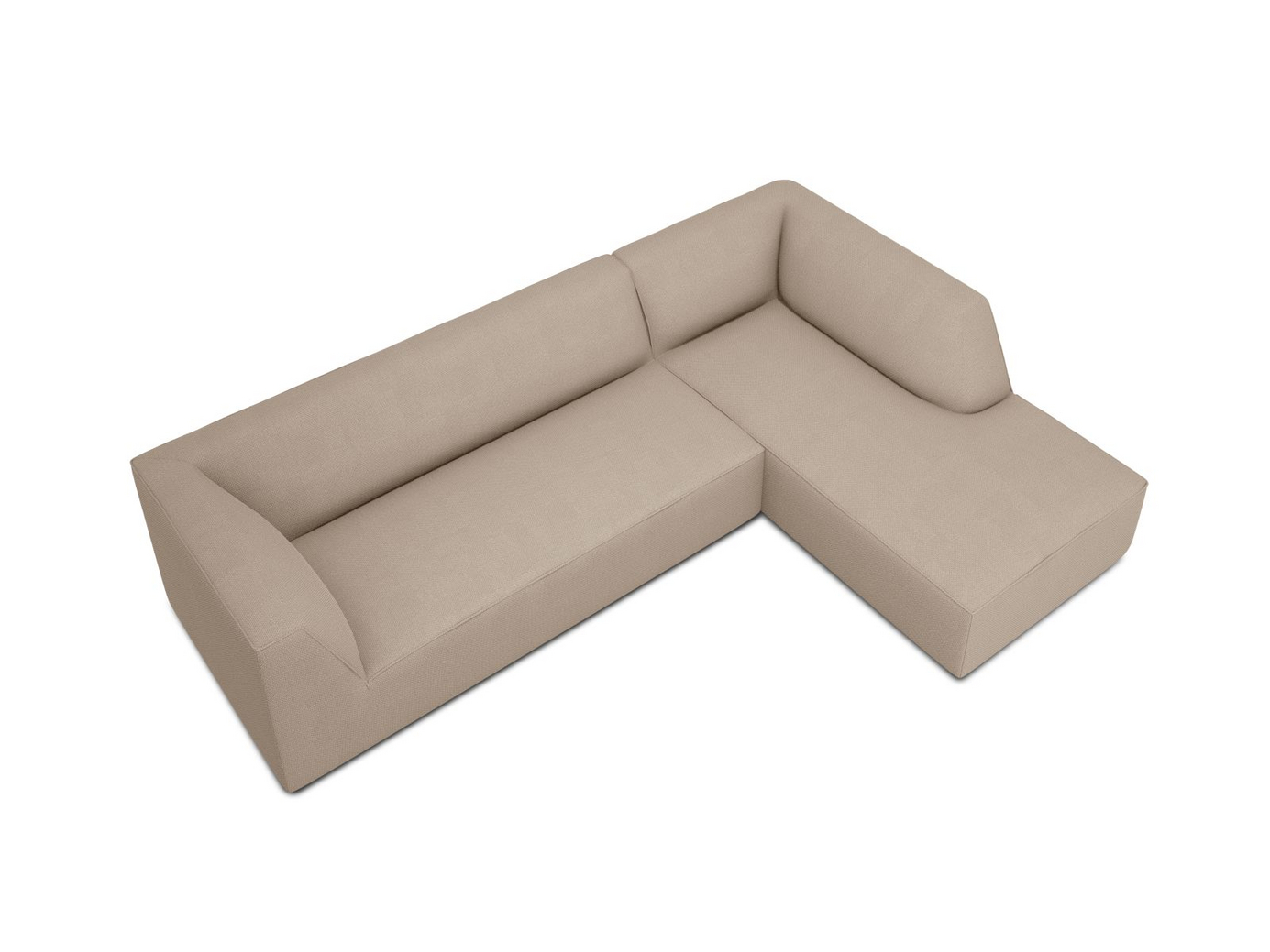 Cosmopolitan Design høyrevendt modulhjørnesofa, "Siena", 4-seter, 273 × 180 × 69 cm, Ottawa, svarte plastben, Variant RC_M_137