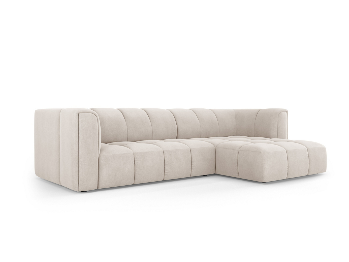 Cosmopolitan Design høyrevendt modulhjørnesofa, "Moritz", 3-seter, 256 × 160 × 70 cm, Rebel, svarte plastben