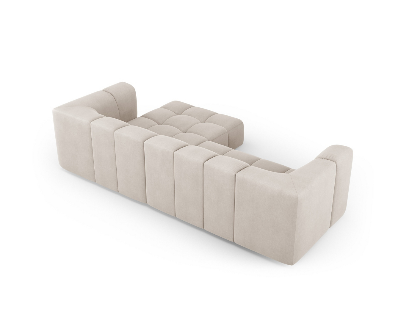 Cosmopolitan Design høyrevendt modulhjørnesofa, "Moritz", 3-seter, 256 × 160 × 70 cm, Rebel, svarte plastben