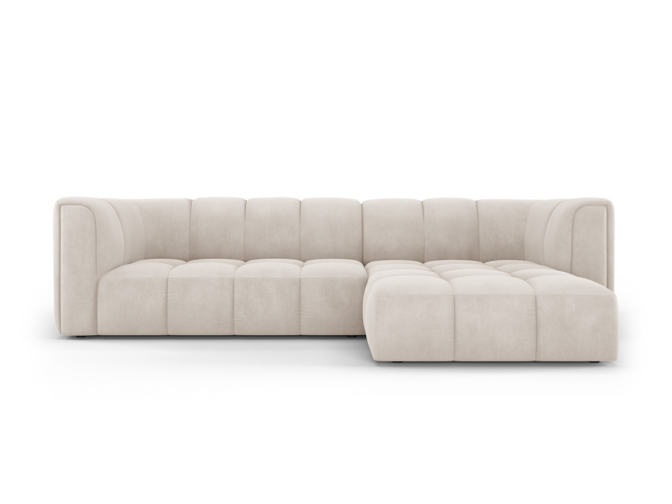 Cosmopolitan Design høyrevendt modulhjørnesofa, "Moritz", 3-seter, 256 × 160 × 70 cm, Rebel, svarte plastben