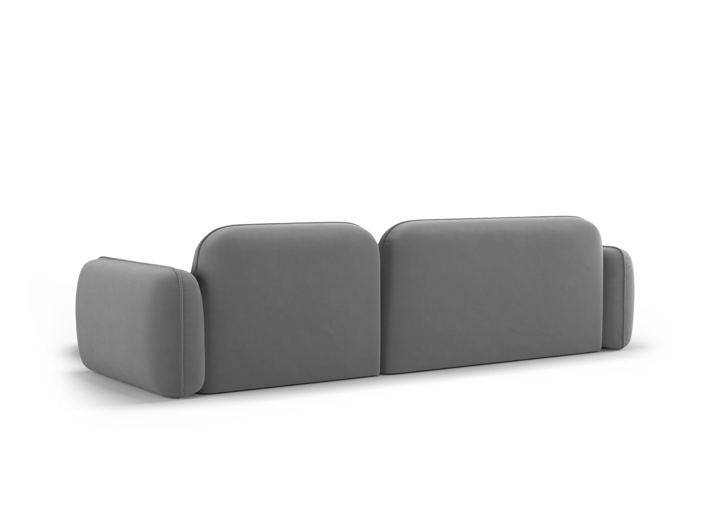 Cosmopolitan Design høyrevendt fløyelsmodulhjørnesofa, "Sydney", 4-seter, 275 × 165 × 70 cm, Casino, svarte plastben