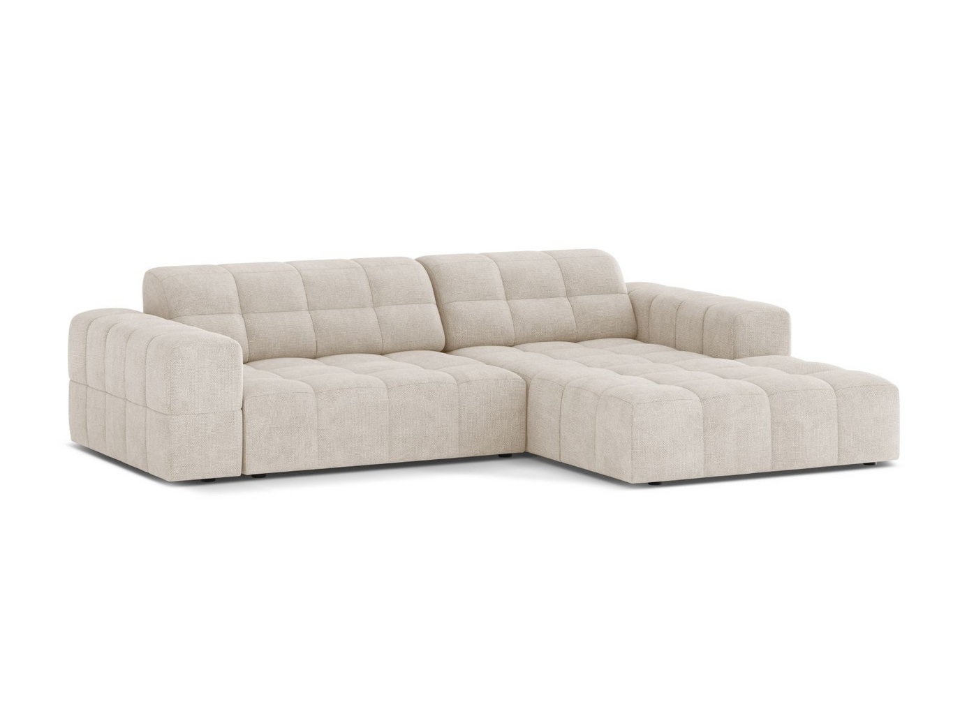 Cosmopolitan Design høyrevendt hjørnesofa, "Chicago", 3-seter, 234 × 167 × 78 cm, Eden 10, svarte plastben
