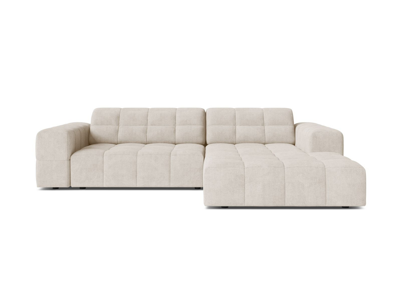 Cosmopolitan Design høyrevendt hjørnesofa, "Chicago", 3-seter, 234 × 167 × 78 cm, Eden 10, svarte plastben