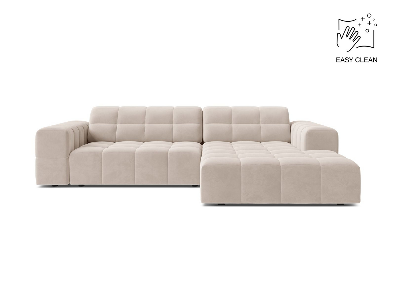 Cosmopolitan Design høyrevendt fløyelshjørnesofa, 