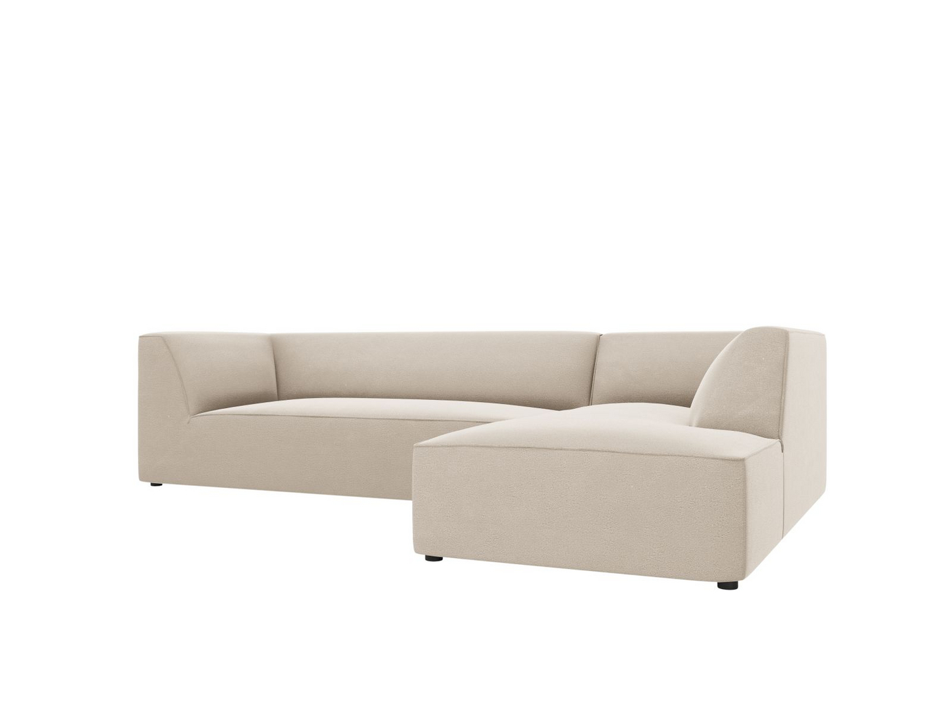 Cosmopolitan Design høyrevendt fløyelsmodulhjørnesofa, "Siena", 4-seter, 273 × 180 × 69 cm, Salvador, svarte plastben, Variant RC_M_44