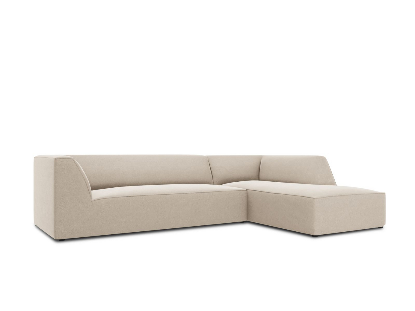 Cosmopolitan Design høyrevendt fløyelsmodulhjørnesofa, "Siena", 4-seter, 273 × 180 × 69 cm, Salvador, svarte plastben, Variant RC_M_44