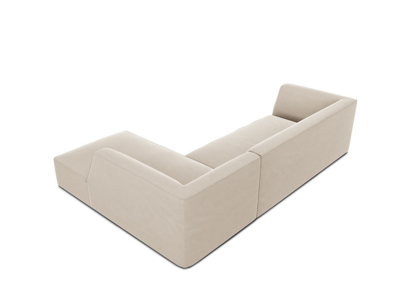 Cosmopolitan Design høyrevendt fløyelsmodulhjørnesofa, "Siena", 4-seter, 273 × 180 × 69 cm, Salvador, svarte plastben, Variant RC_M_44