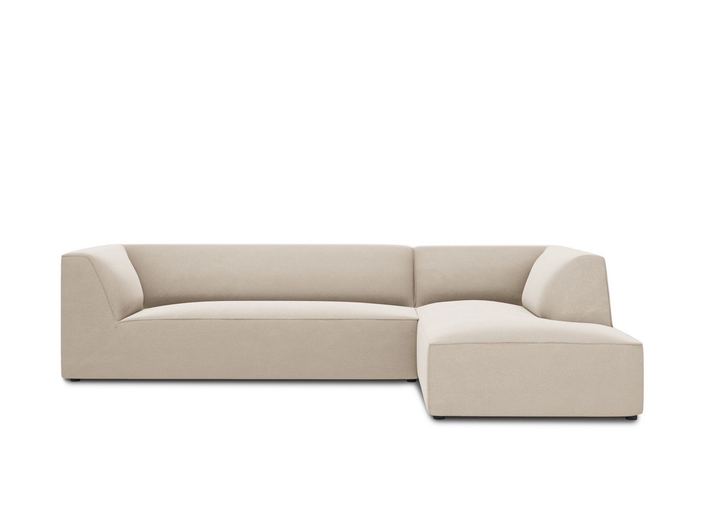 Cosmopolitan Design høyrevendt fløyelsmodulhjørnesofa, "Siena", 4-seter, 273 × 180 × 69 cm, Salvador, svarte plastben, Variant RC_M_44