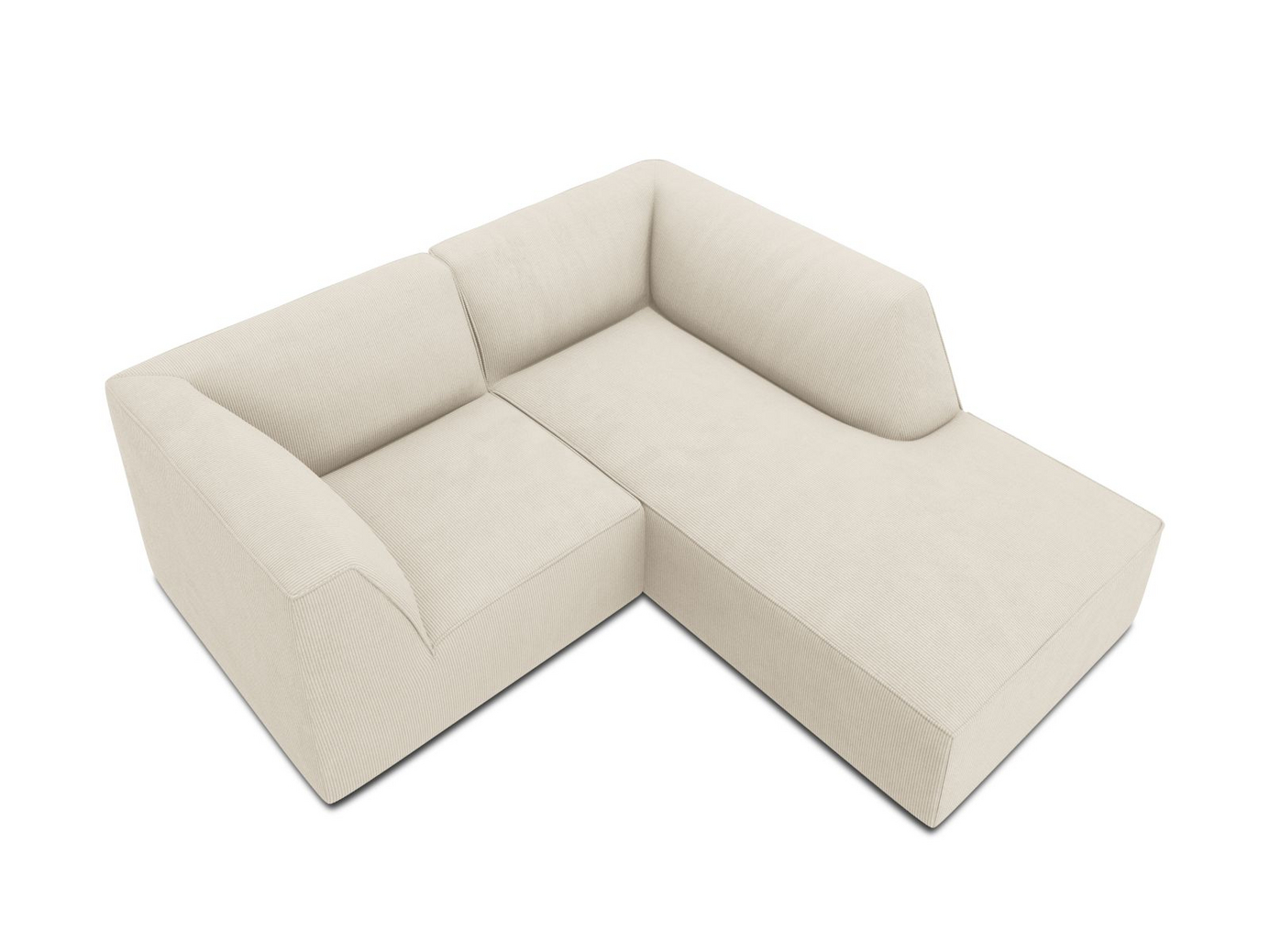 Cosmopolitan Design høyrevendt modulhjørnesofa, "Siena", 3-seter, 186 × 180 × 69 cm, Scala, svarte plastben