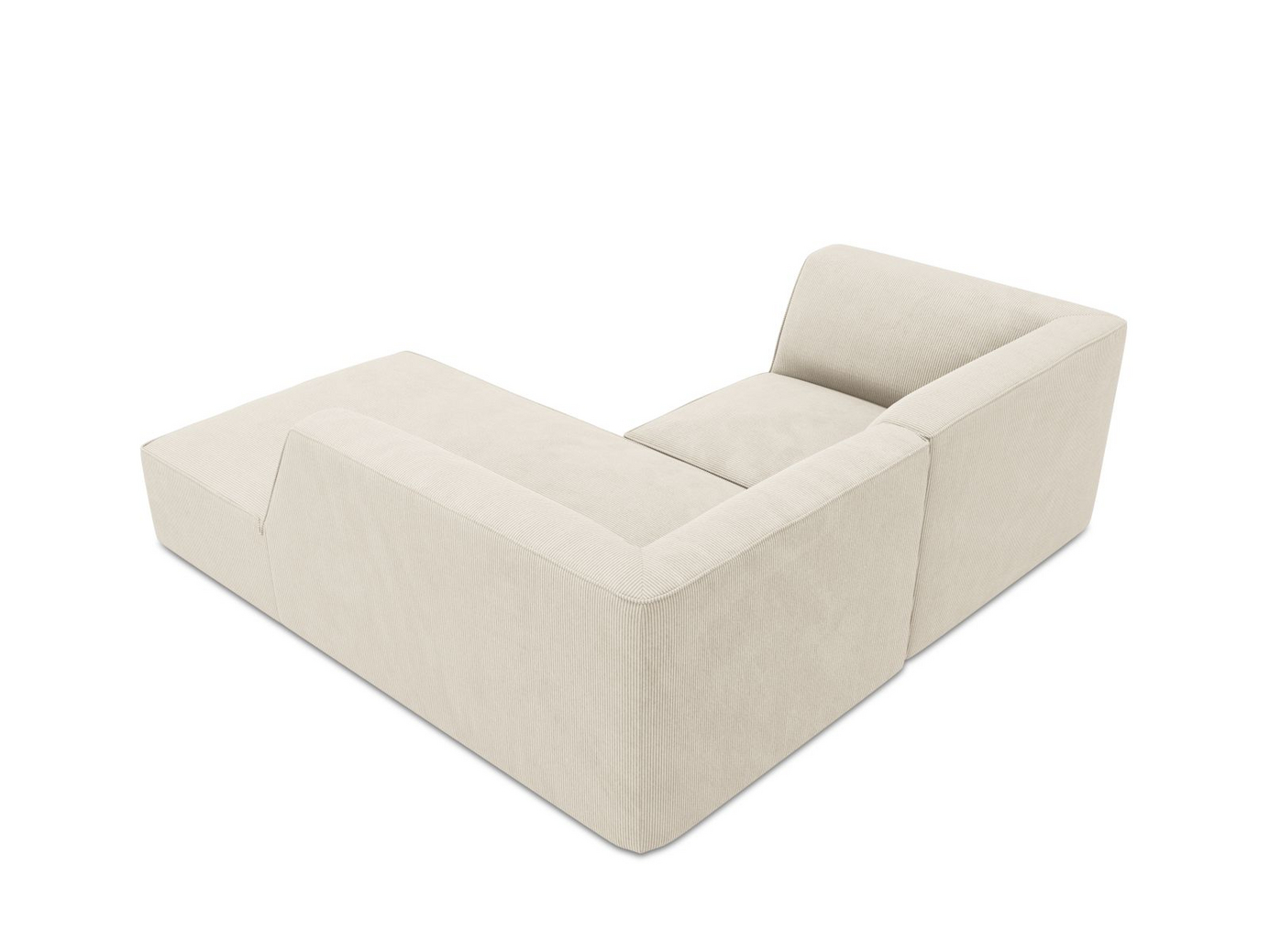 Cosmopolitan Design høyrevendt modulhjørnesofa, "Siena", 3-seter, 186 × 180 × 69 cm, Scala, svarte plastben