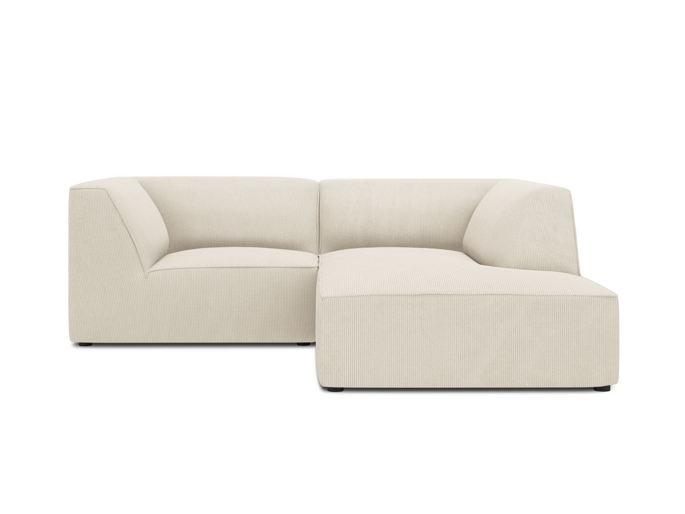 Cosmopolitan Design høyrevendt modulhjørnesofa, "Siena", 3-seter, 186 × 180 × 69 cm, Scala, svarte plastben