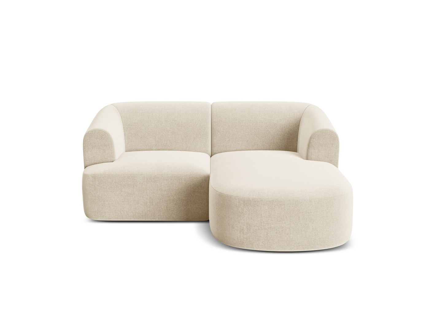 Cosmopolitan Design høyrevendt fløyelsmodulhjørnesofa, "Campi", 3-seter, 180 × 156 × 70 cm, Vogue, svarte plastben