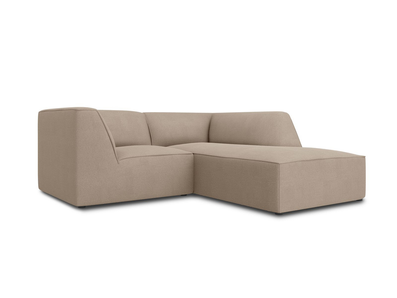 Cosmopolitan Design høyrevendt modulhjørnesofa, "Siena", 3-seter, 186 × 180 × 69 cm, Ottawa, svarte plastben