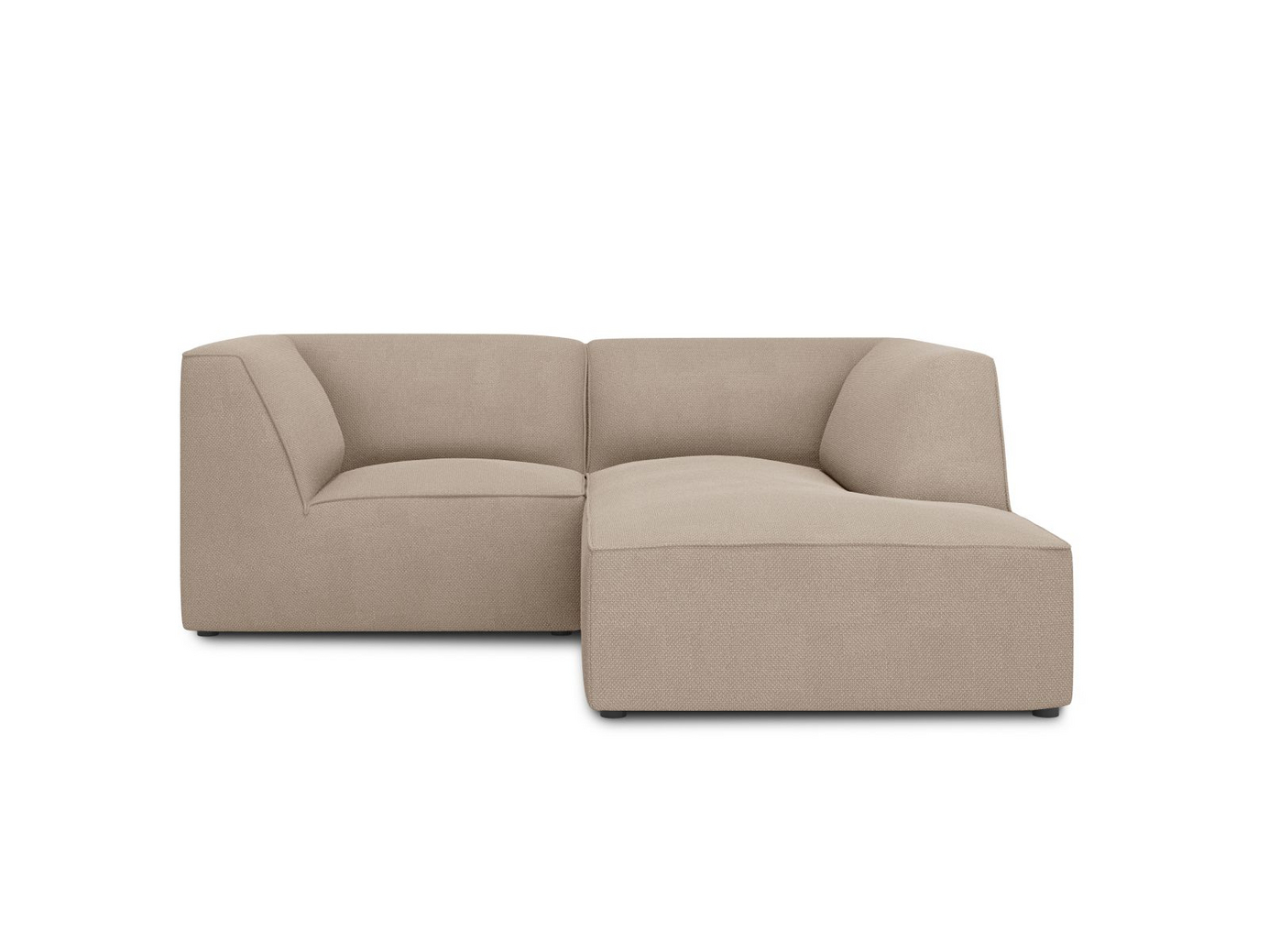 Cosmopolitan Design høyrevendt modulhjørnesofa, "Siena", 3-seter, 186 × 180 × 69 cm, Ottawa, svarte plastben