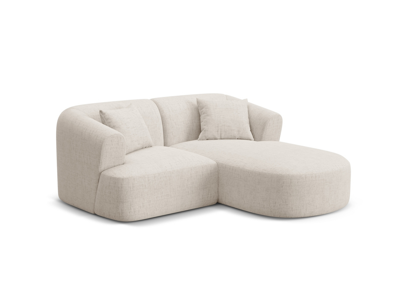 Cosmopolitan Design høyrevendt modulhjørnesofa, "Campi", 3-seter, 180 × 156 × 70 cm, Moly, svarte plastben