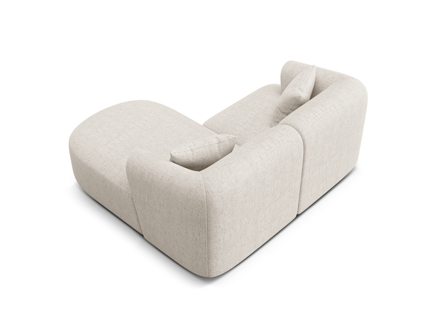 Cosmopolitan Design høyrevendt modulhjørnesofa, "Campi", 3-seter, 180 × 156 × 70 cm, Moly, svarte plastben