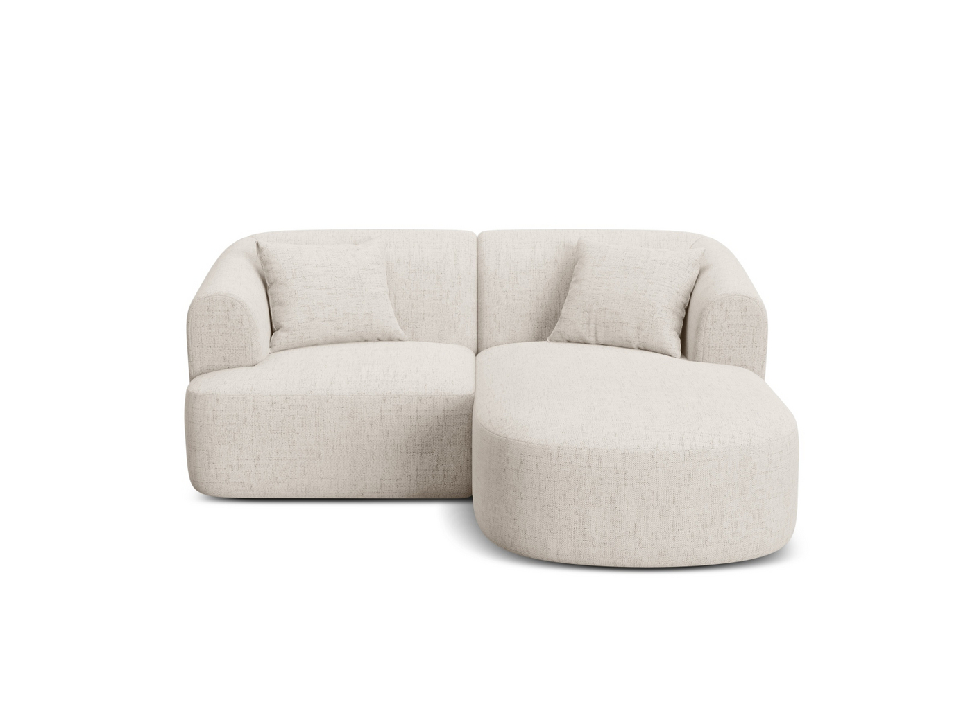 Cosmopolitan Design høyrevendt modulhjørnesofa, "Campi", 3-seter, 180 × 156 × 70 cm, Moly, svarte plastben