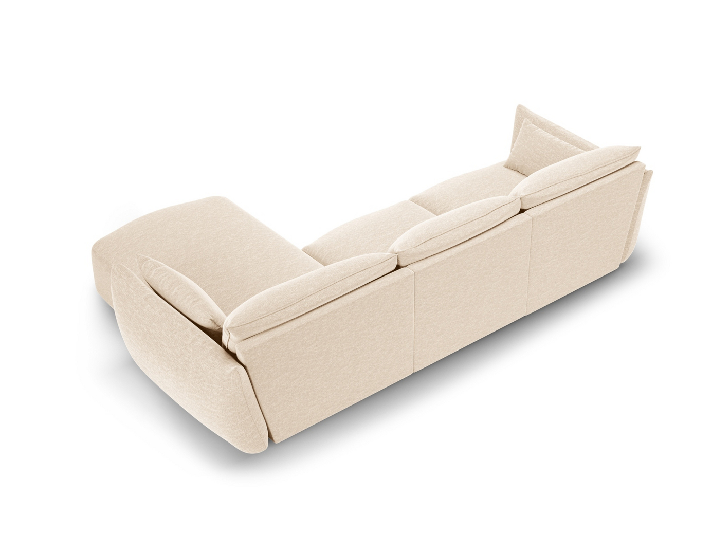 Cosmopolitan Design høyrevendt hjørnesofa, "Matera", 5-seter, 280 × 171 × 85 cm, Haga, svarte plastben