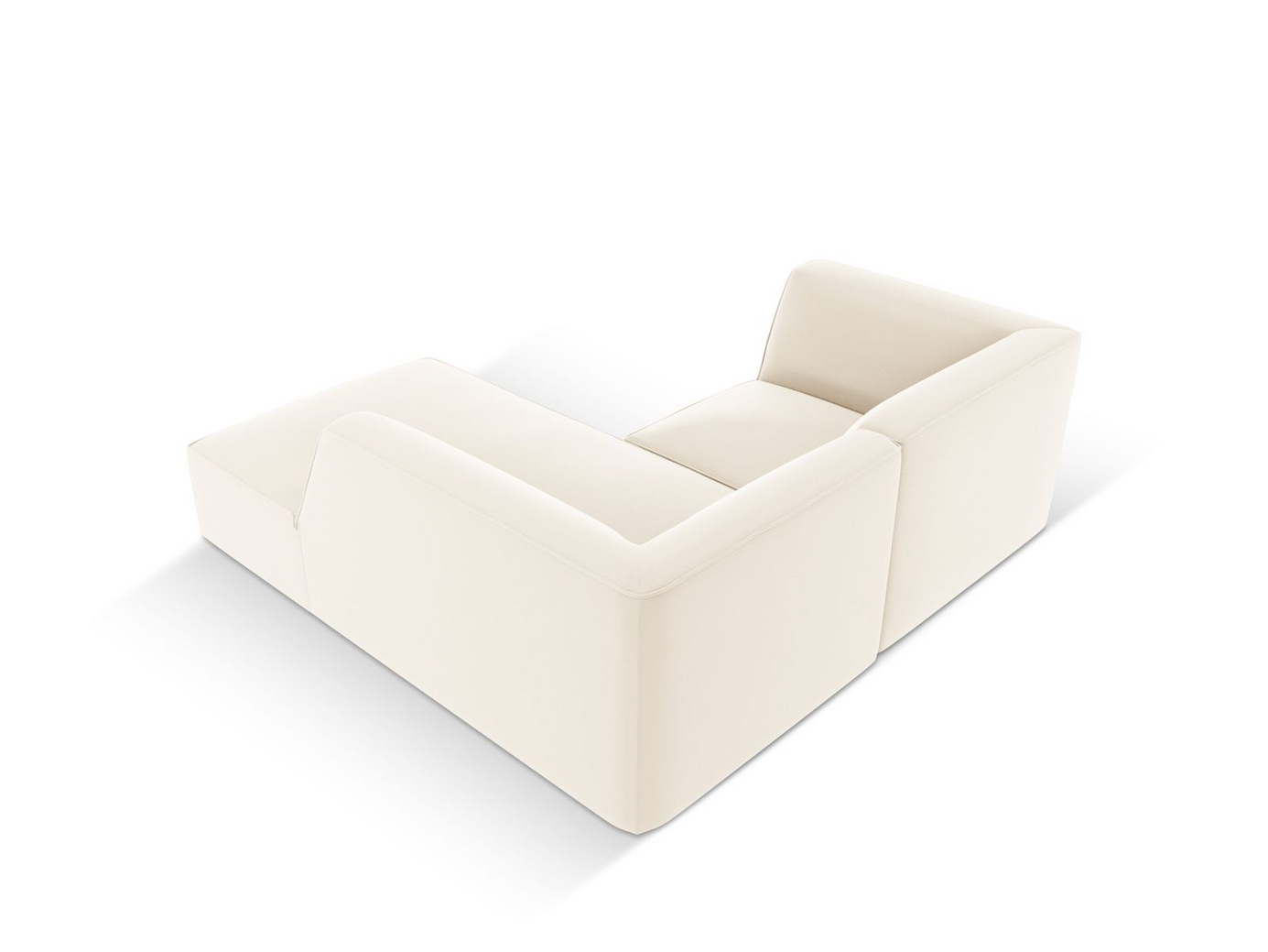 Cosmopolitan Design høyrevendt kunstlærmodulhjørnesofa, "Siena", 3-seter, 186 × 180 × 69 cm, Pacifico, svarte plastben