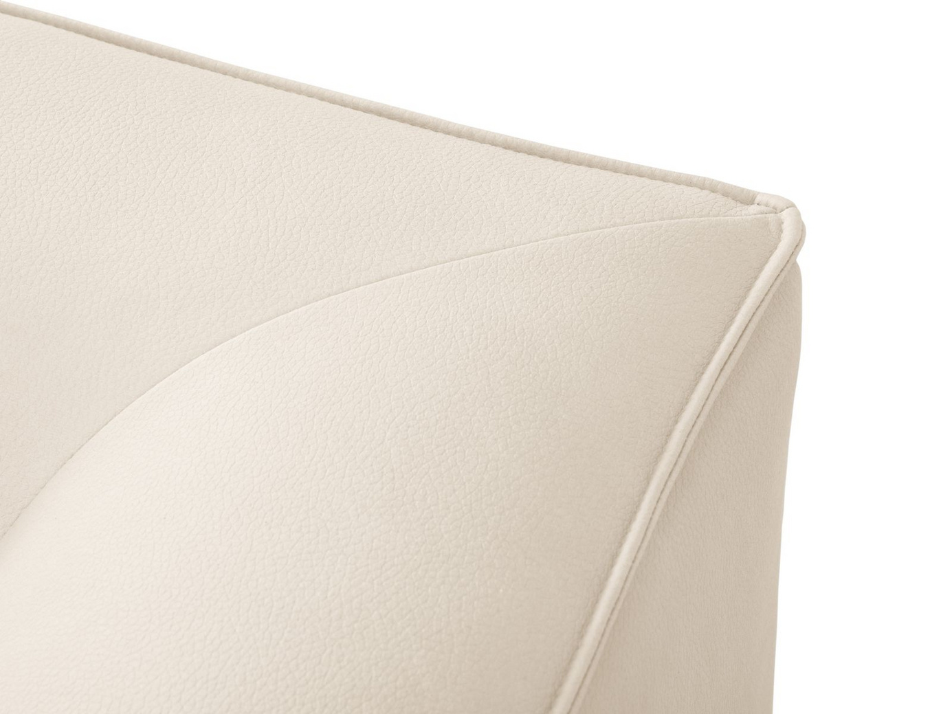 Cosmopolitan Design høyrevendt kunstlærmodulhjørnesofa, "Siena", 3-seter, 186 × 180 × 69 cm, Pacifico, svarte plastben