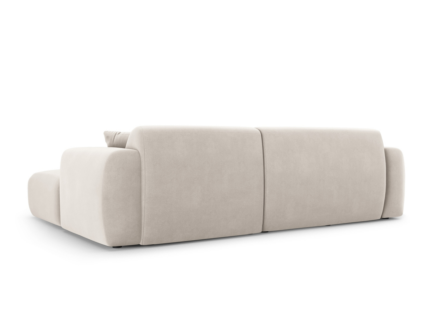 Cosmopolitan Design høyrevendt fløyelshjørnesofa, "Nolio", 4-seter, 235 × 170 × 72 cm, Casino, svarte plastben