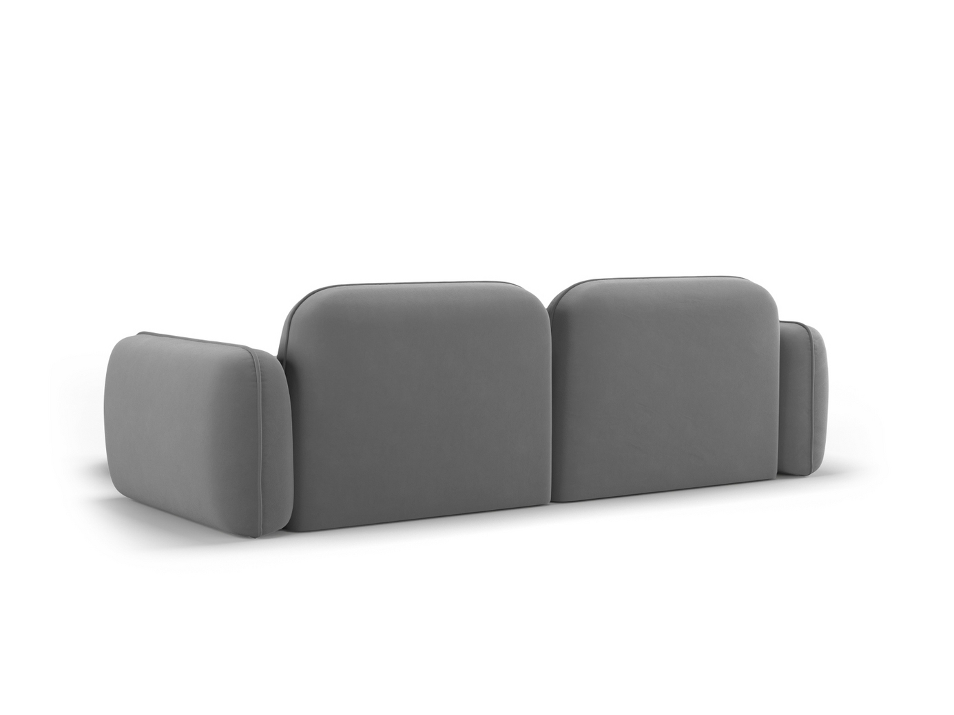 Cosmopolitan Design høyrevendt fløyelsmodulhjørnesofa, "Sydney", 3-seter, 230 × 165 × 70 cm, Casino, svarte plastben