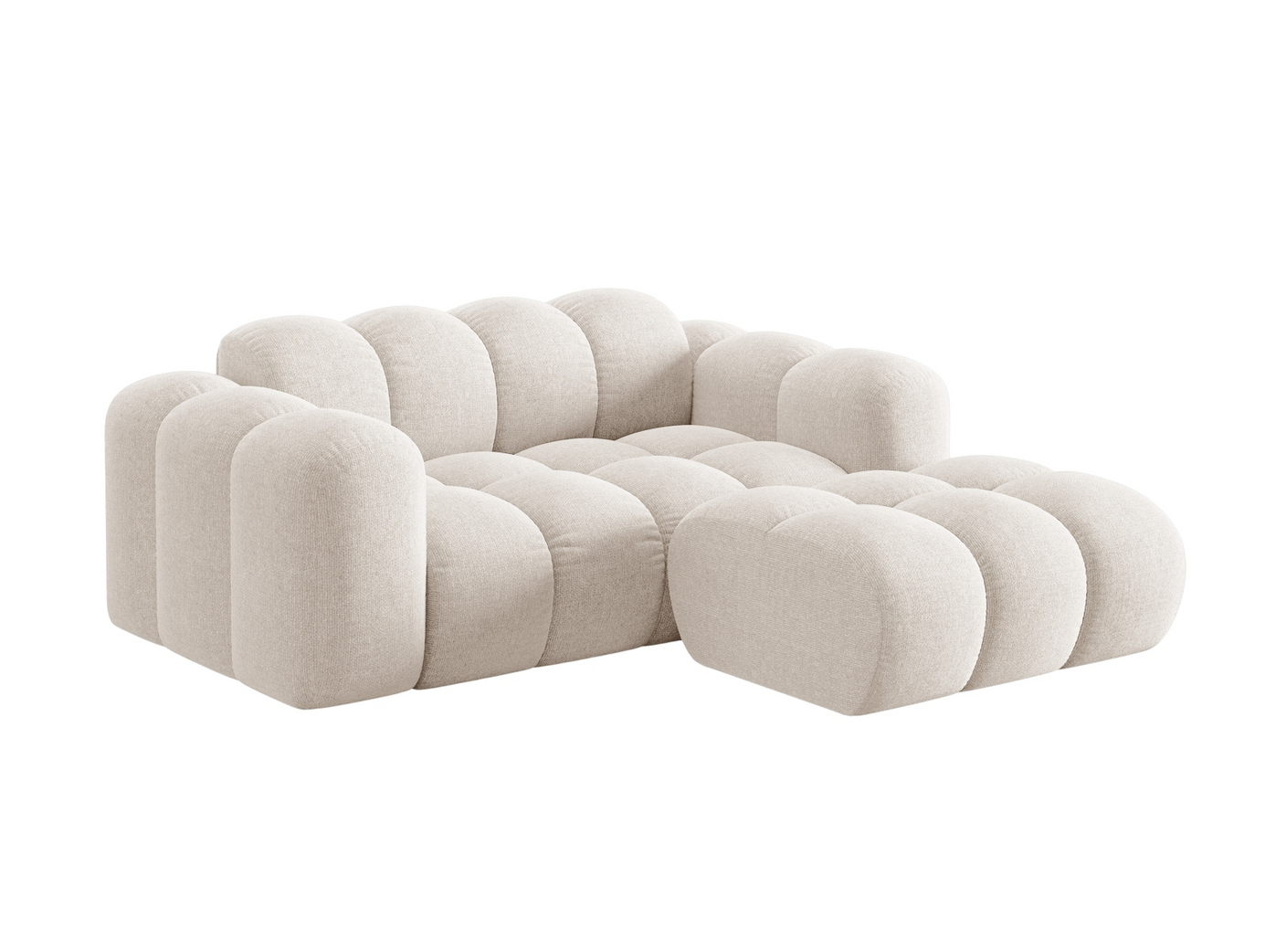 Cosmopolitan Design høyrevendt hjørnesofa, "Treno", 2-seter, 180 × 164 × 70 cm, Eden 10, svarte plastben