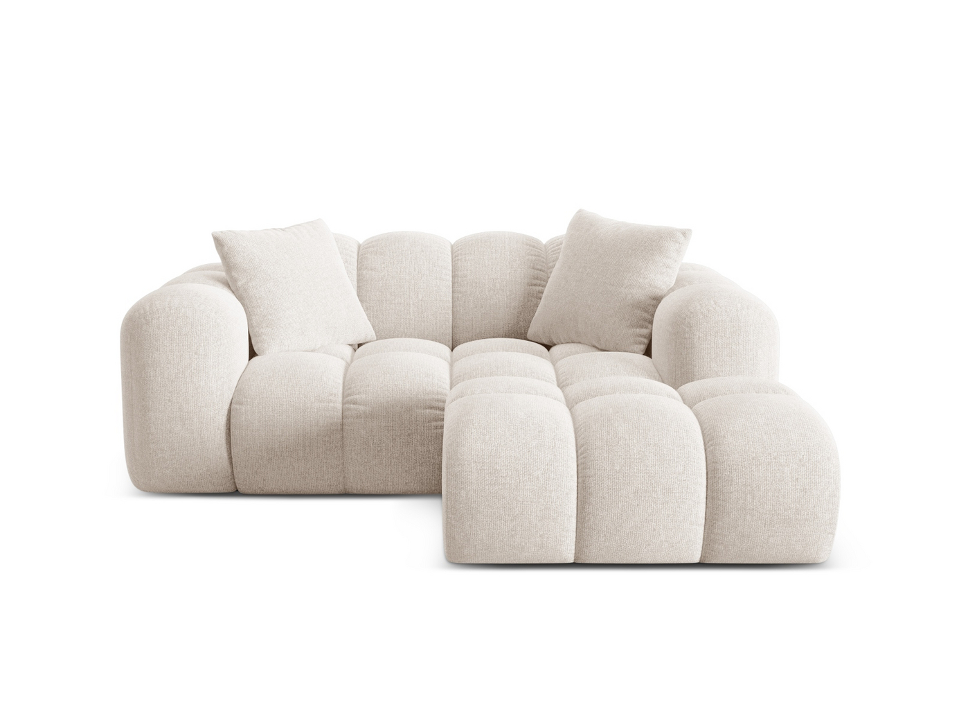 Cosmopolitan Design høyrevendt hjørnesofa, "Treno", 2-seter, 180 × 164 × 70 cm, Eden 10, svarte plastben