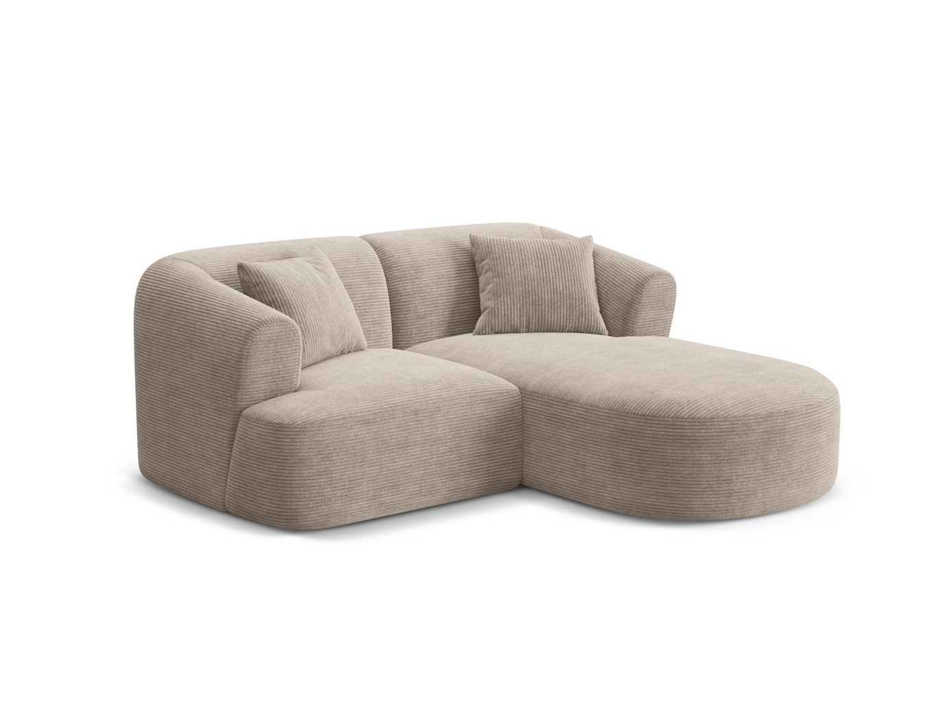 Cosmopolitan Design høyrevendt modulhjørnesofa, "Campi", 3-seter, 180 × 156 × 70 cm, Lincoln, svarte plastben