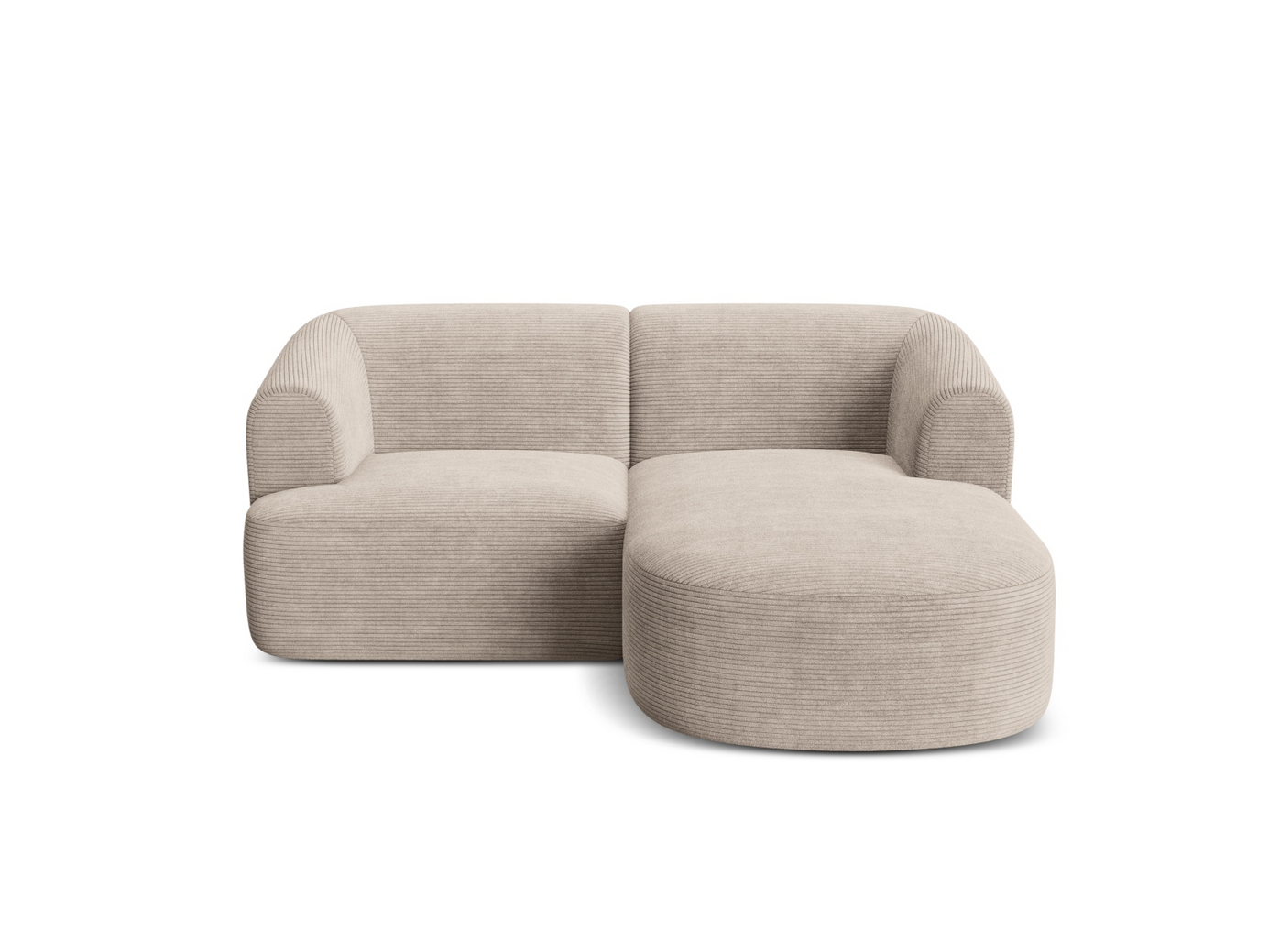 Cosmopolitan Design høyrevendt modulhjørnesofa, "Campi", 3-seter, 180 × 156 × 70 cm, Lincoln, svarte plastben