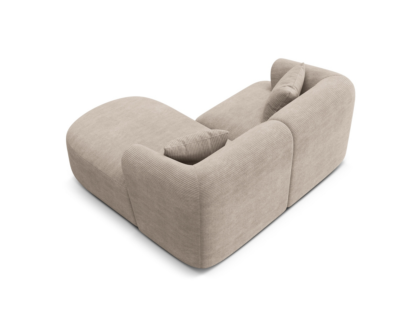 Cosmopolitan Design høyrevendt modulhjørnesofa, "Campi", 3-seter, 180 × 156 × 70 cm, Lincoln, svarte plastben